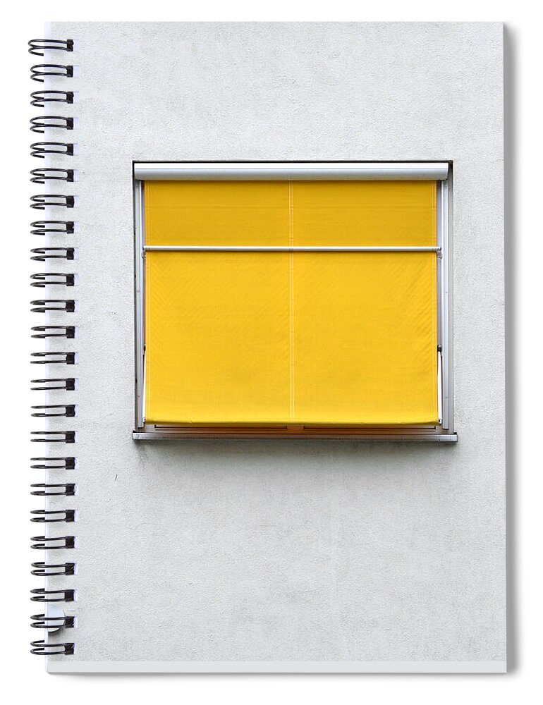 Urban Spiral Notebook featuring the photograph Square - Yellow Blind by Stuart Allen