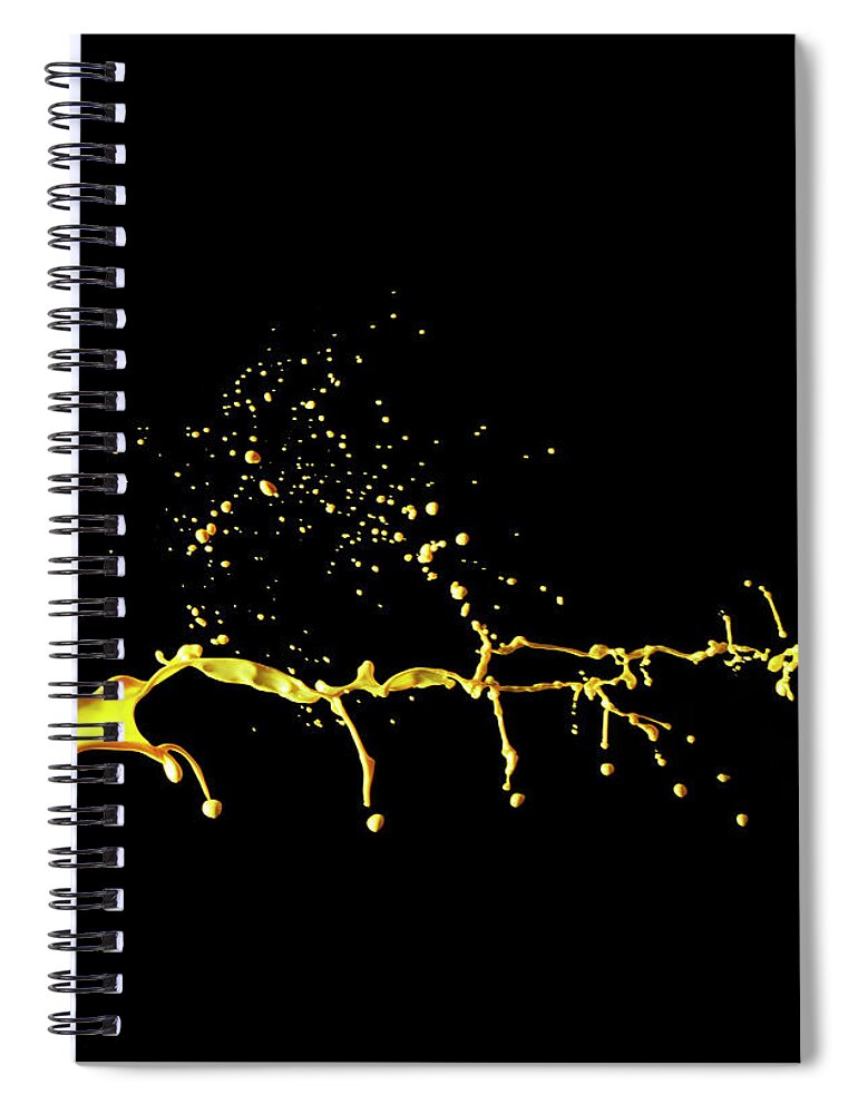 Copenhagen Spiral Notebook featuring the photograph Yellow Color Splash by Henrik Sorensen