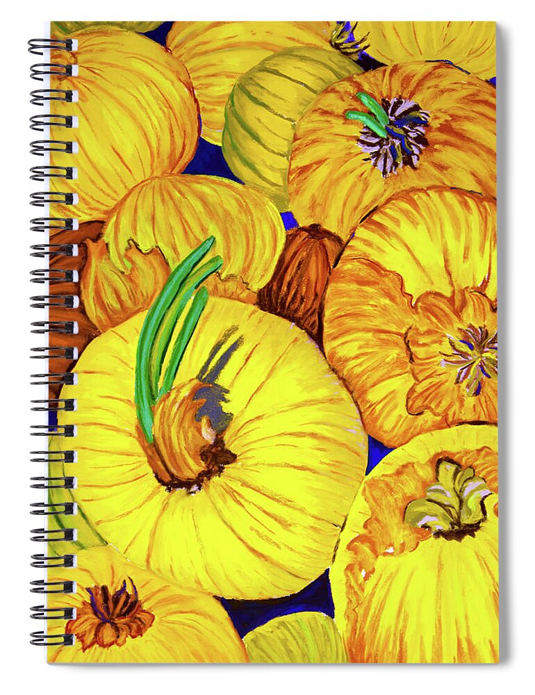 Onions Spiral Notebook featuring the pastel Yellow Onions by Margaret Zabor
