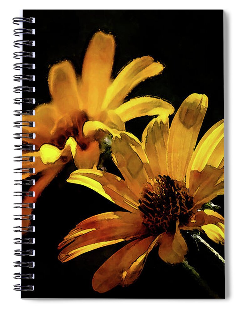 Impressionist Spiral Notebook featuring the photograph Yellow Wildflowers 240 IDP_2 by Steven Ward