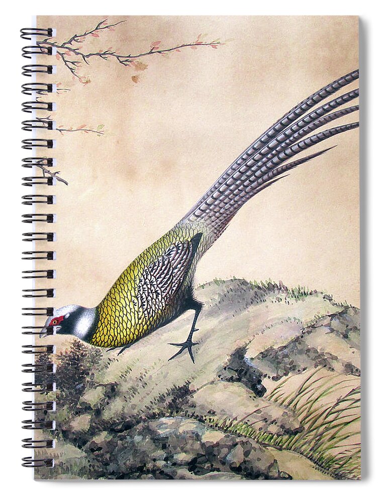 Yellow Wings Spiral Notebook featuring the painting Yellow Wings by John Gholson