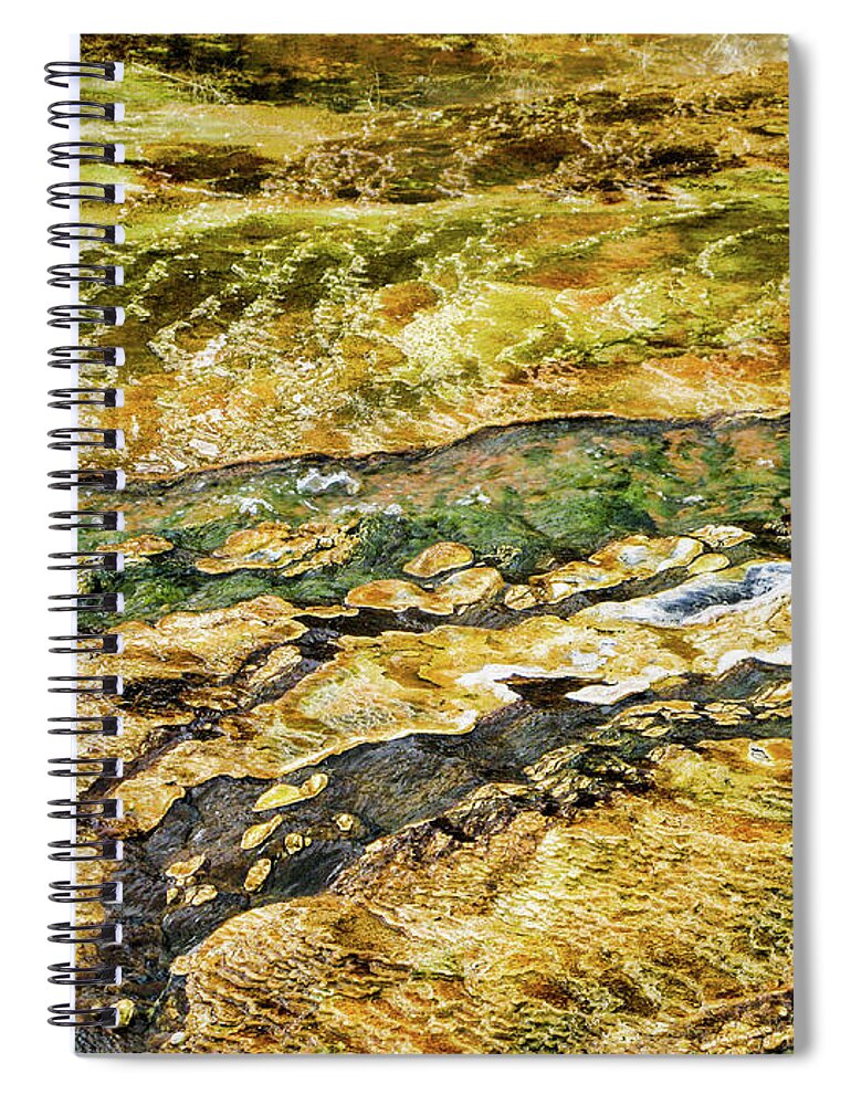 Abstract Spiral Notebook featuring the photograph Yellowstone 2 by Segura Shaw Photography