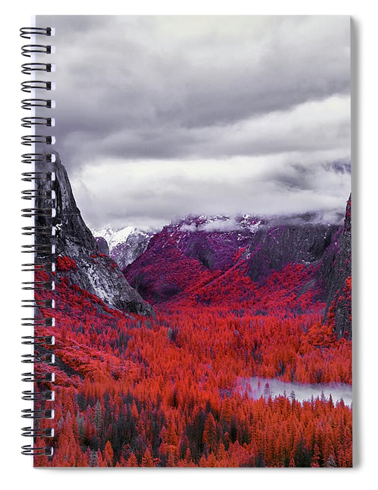 Yosemite Spiral Notebook featuring the photograph Yosemite in Red by Jon Glaser