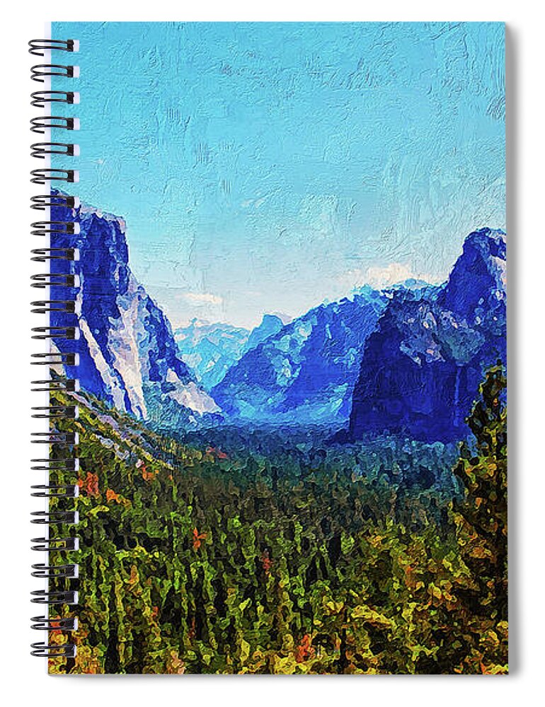 Autumn Spiral Notebook featuring the painting Yosemite National Park - 01 by AM FineArtPrints