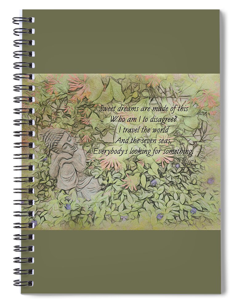 Buddha Spiral Notebook featuring the photograph Young Buddha - Sweet Dreams by Leslie Montgomery