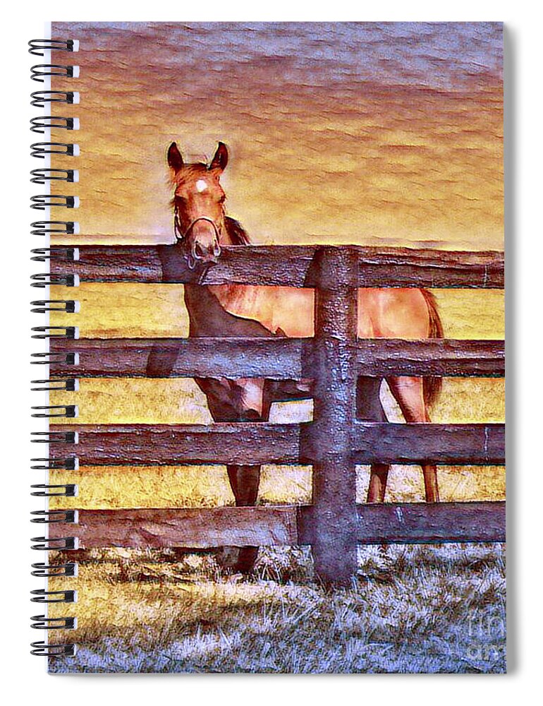 Horse Spiral Notebook featuring the digital art Young Kentucky Thoroughbred by CAC Graphics