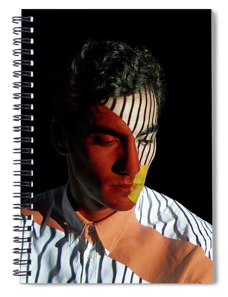 People Spiral Notebook featuring the photograph Young Man With Colorful Patterns And by Mads Perch