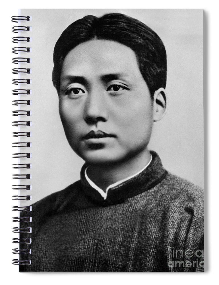 Mao Tse Zedong Spiral Notebook featuring the photograph Young Mao Tse Zedong by Chinese School