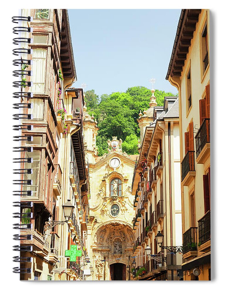 San Spiral Notebook featuring the photograph Street of San Sebastian by Anastasy Yarmolovich
