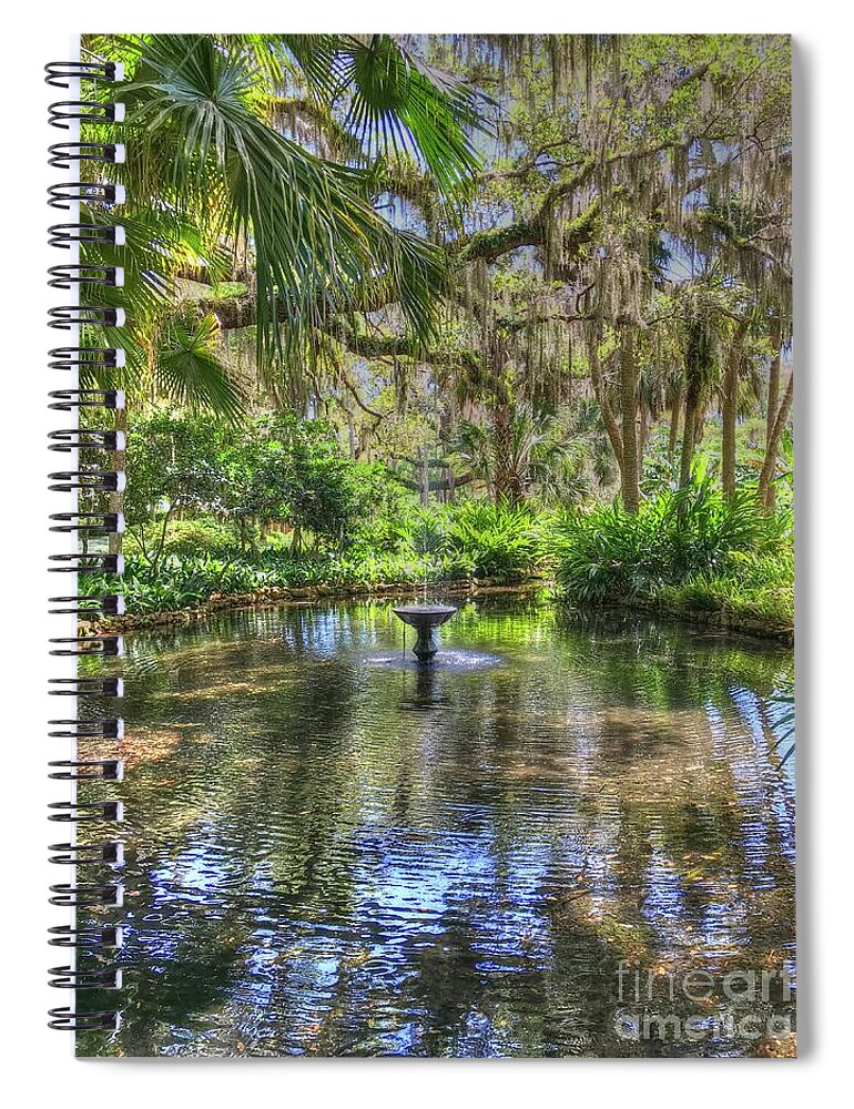 Fountain Spiral Notebook featuring the photograph Zen Retreat by Debbi Granruth