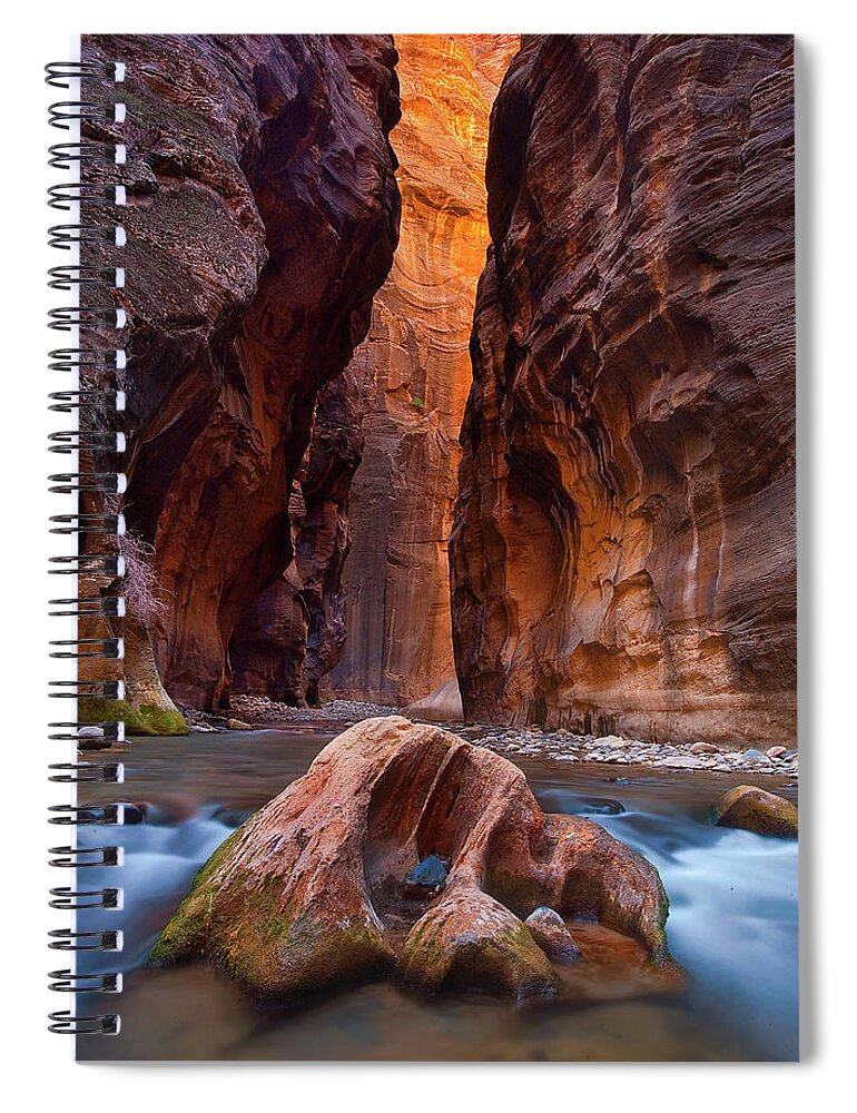 Scenics Spiral Notebook featuring the photograph Zion River Narrows by Www.brianruebphotography.com
