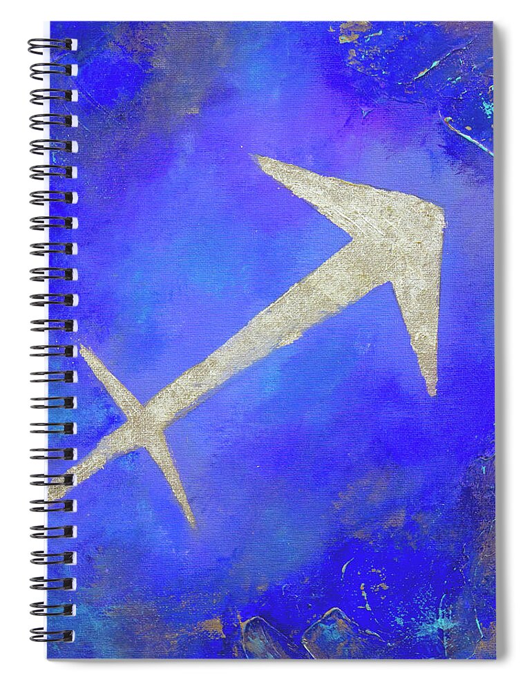 Acrylic Spiral Notebook featuring the painting Zodiac Sagittarius by Linh Nguyen-Ng