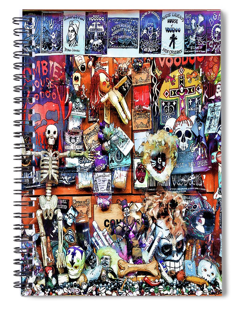 Voodoo Spiral Notebook featuring the photograph Zombie's House of Voodoo by Susan Rissi Tregoning