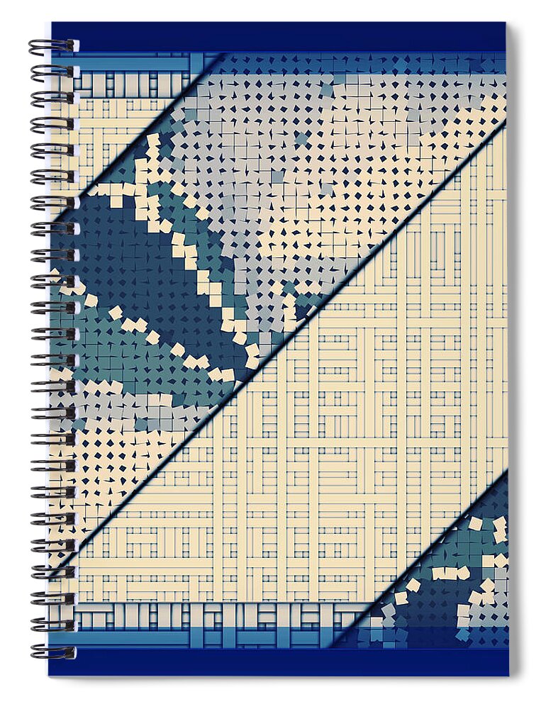 Blue Spiral Notebook featuring the digital art # 50 by Marko Sabotin