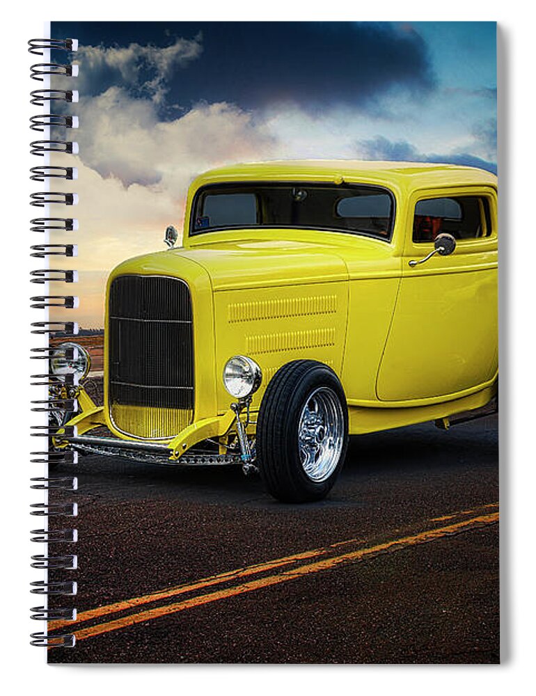 1932 Ford Coupe Spiral Notebook featuring the photograph 1932 Ford 'Chopped HiBoy' Coupe by Dave Koontz