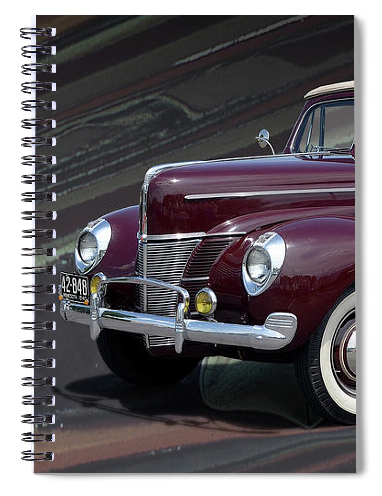 1940 Spiral Notebook featuring the photograph 1940 Ford Deluxe V8 Convertible by Ron Long