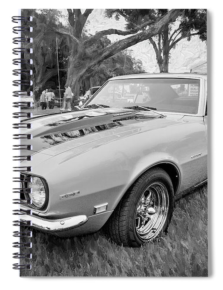 1969 Silver Chevrolet Camaro 350 Ss Spiral Notebook featuring the photograph 1969 Silver Chevrolet Camaro 350 SS X199 by Rich Franco