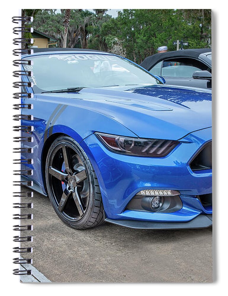 2017 Blue Ford Mustang Gt 5.0 Spiral Notebook featuring the photograph 2017 Blue Ford Mustang GT 5.0 X233 #1 by Rich Franco
