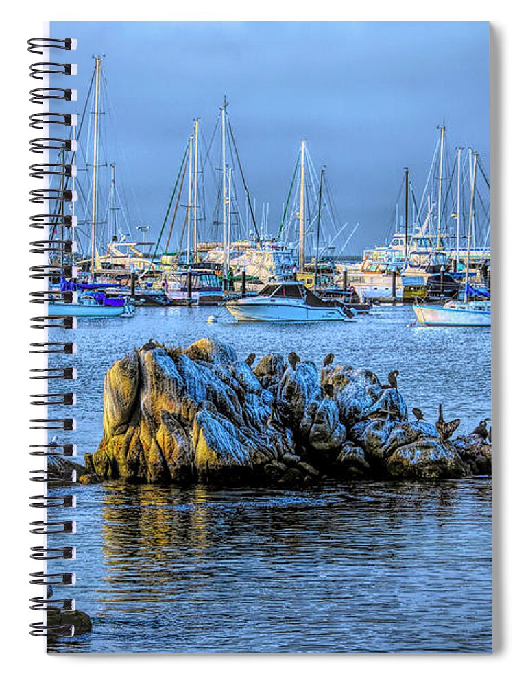 Seascape Spiral Notebook featuring the photograph A Cold Gray Day on Bird Rock #1 by Floyd Snyder