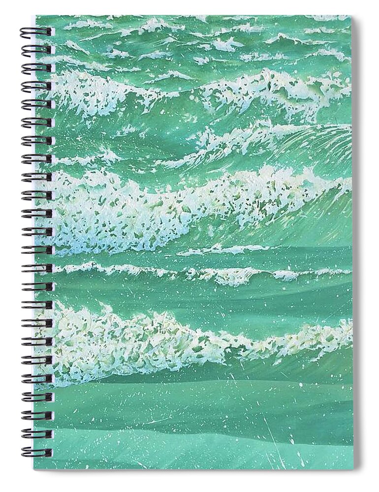 Waves Spiral Notebook featuring the painting After the Storm by Pamela Kirkham