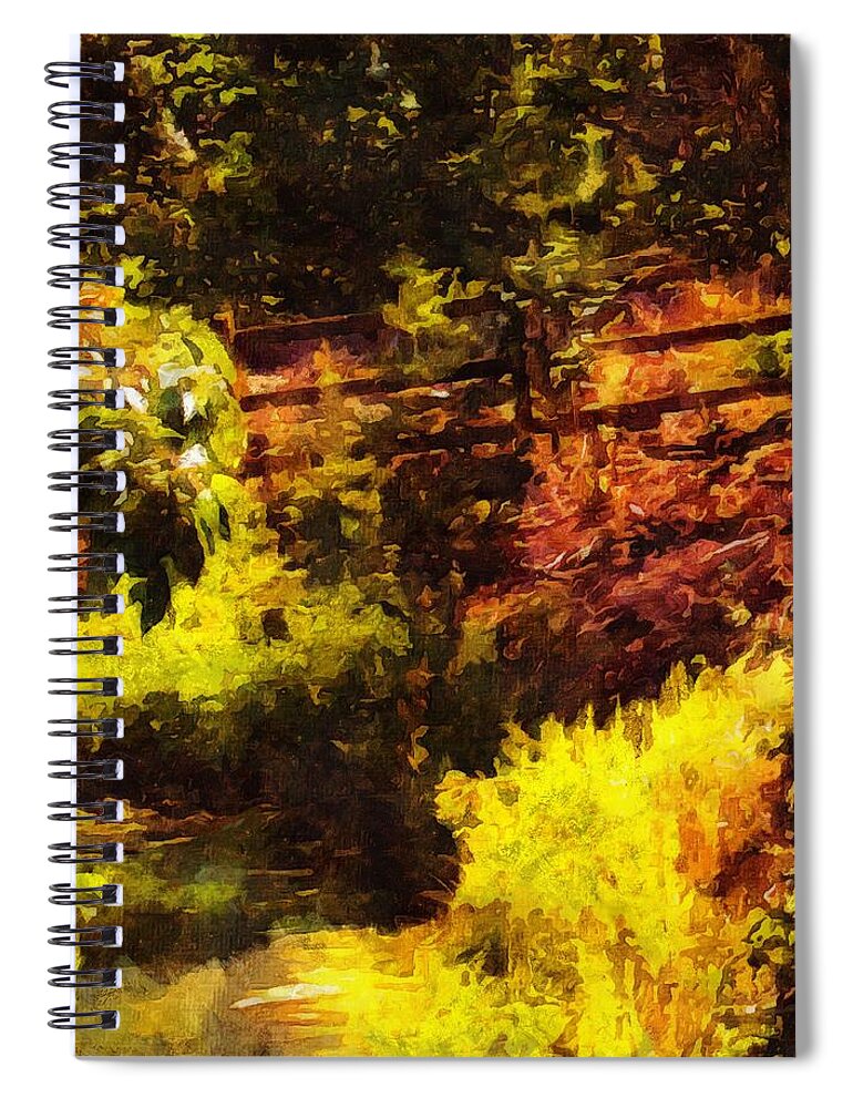 Woods Spiral Notebook featuring the mixed media Afternoon in the Woods #1 by Christopher Reed