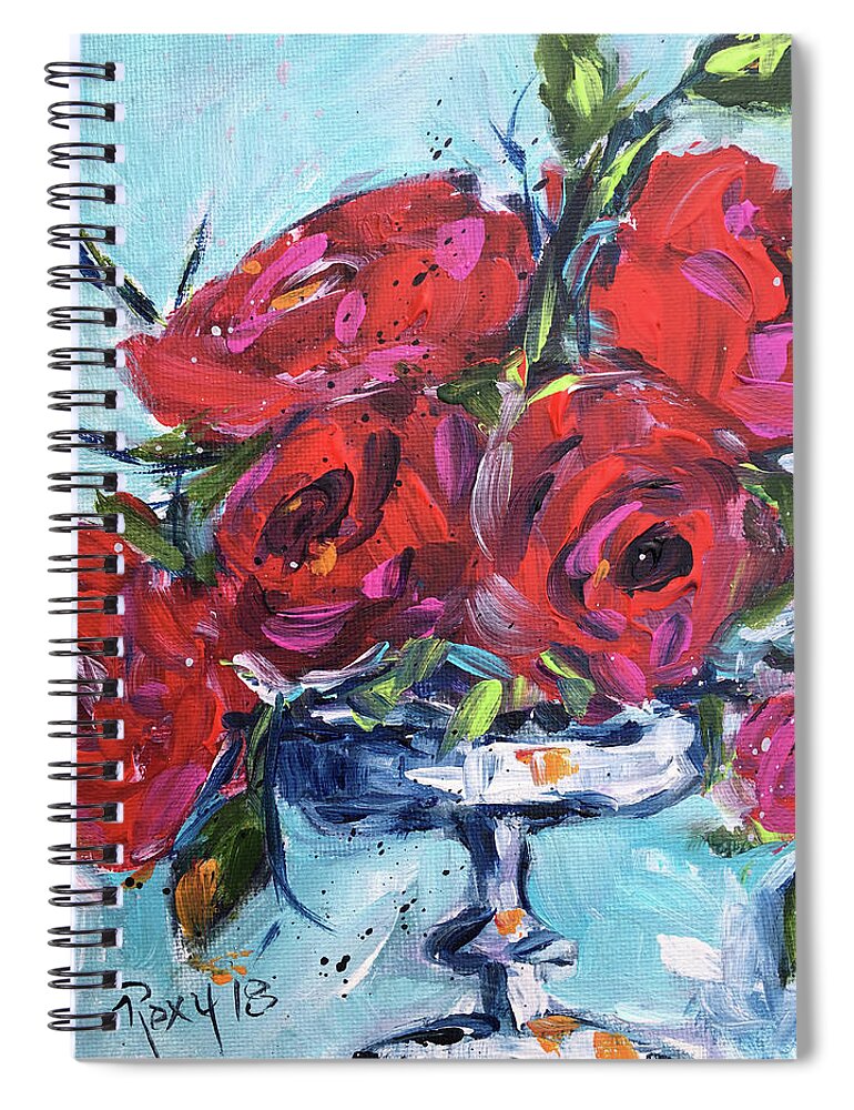 Roses Spiral Notebook featuring the painting Afternoon Roses #1 by Roxy Rich