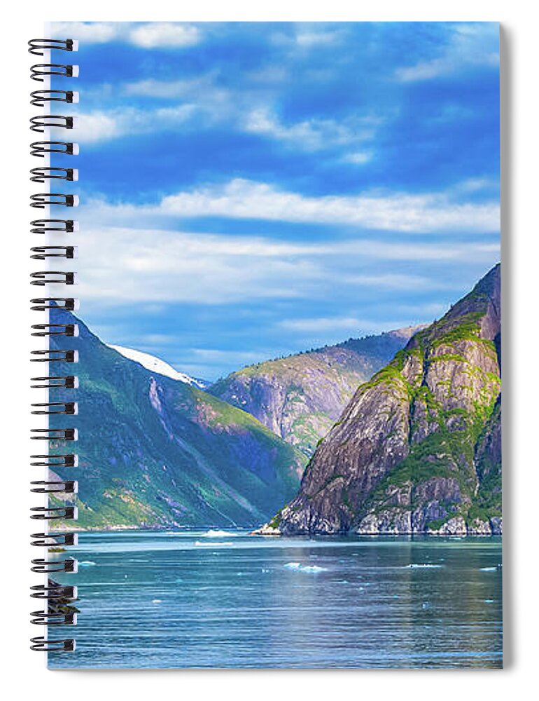 Alaska Spiral Notebook featuring the digital art Alaska Inside Passage by SnapHappy Photos