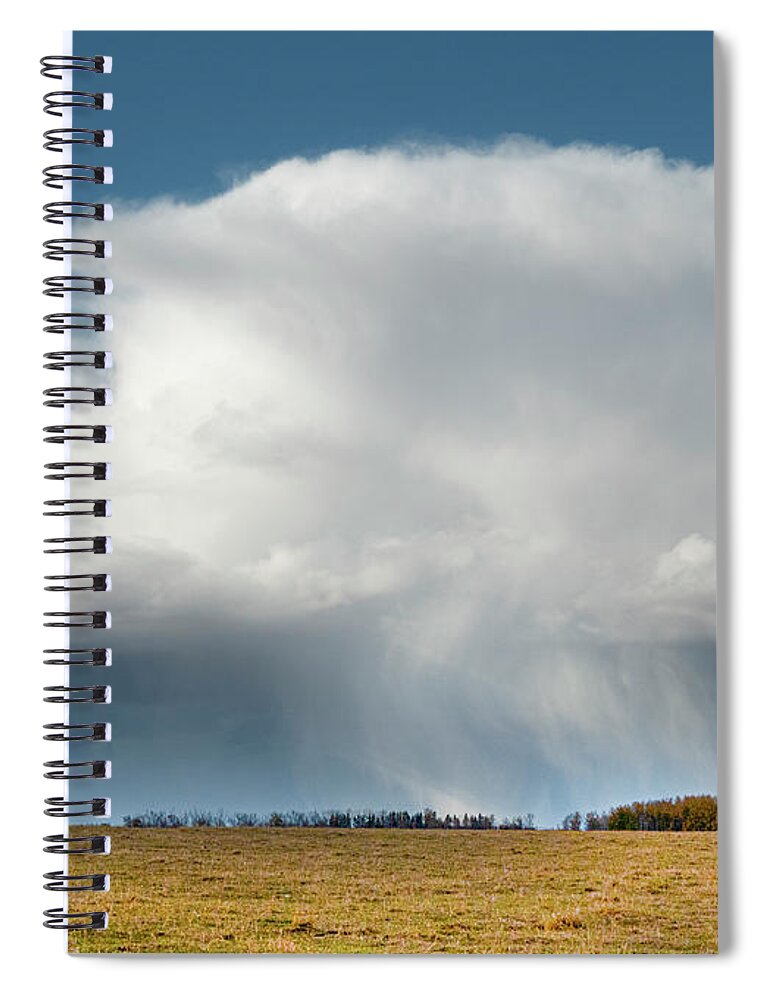 Storm Spiral Notebook featuring the photograph Alberta prairie storm by Karen Rispin
