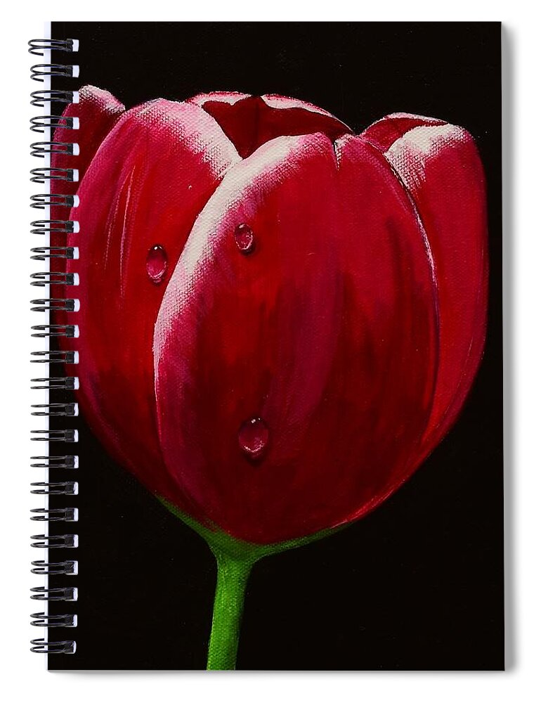 Tulip Spiral Notebook featuring the painting April Showers #1 by Jimmy Chuck Smith