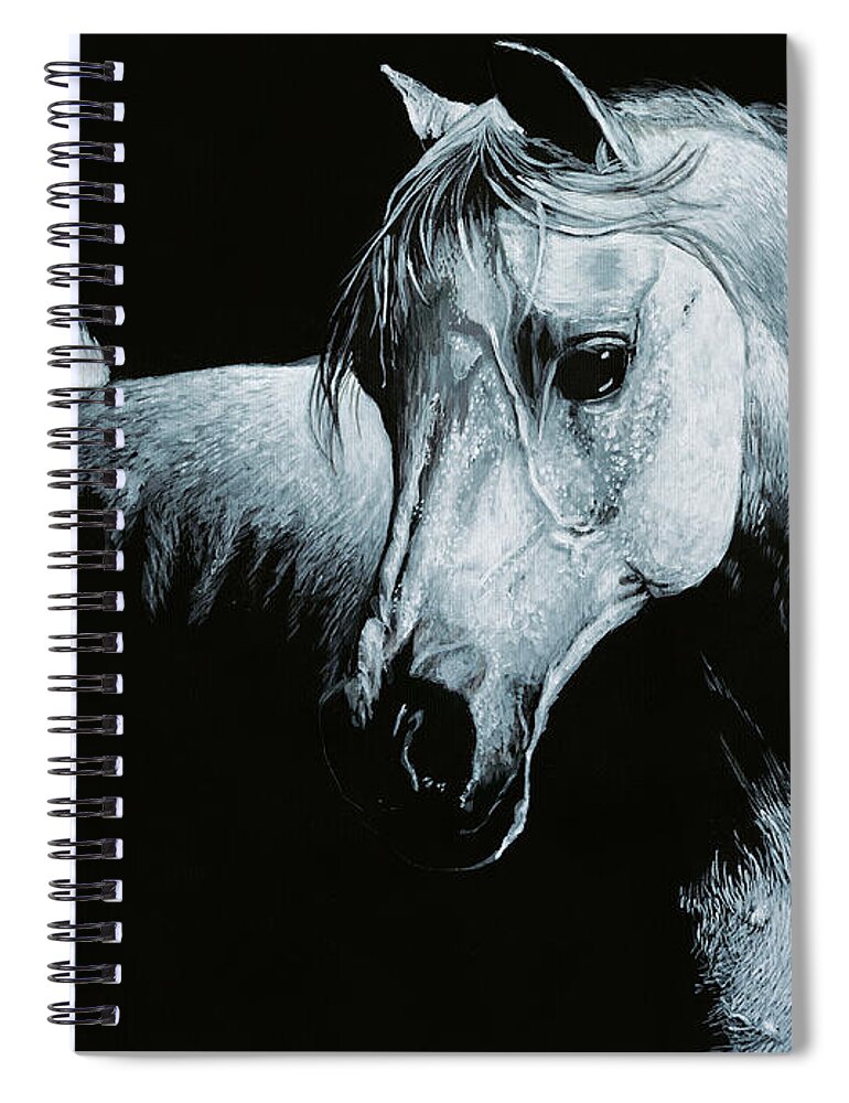 Horse Spiral Notebook featuring the painting Arabian Grace #1 by Rachel Emmett