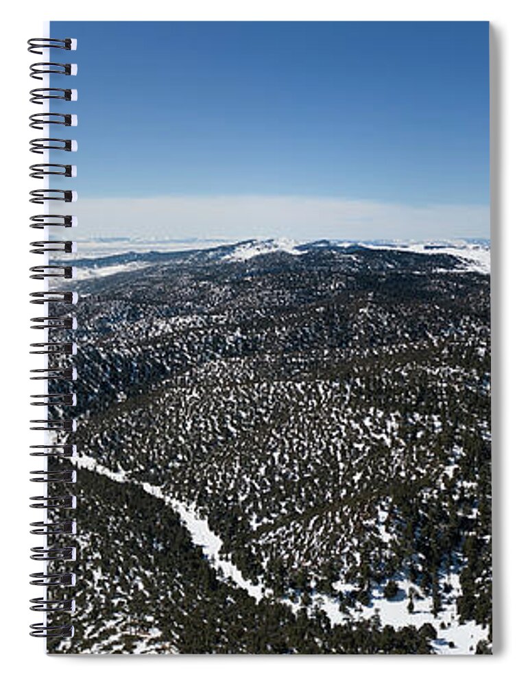 Snow Spiral Notebook featuring the photograph Atlas mountains snow forest in Morocco #1 by Mikhail Kokhanchikov