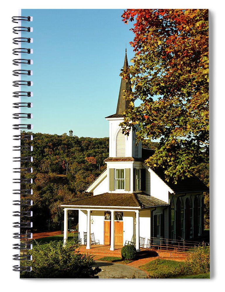 Table Rock Lake Spiral Notebook featuring the photograph Autumn Chapel #1 by Lens Art Photography By Larry Trager