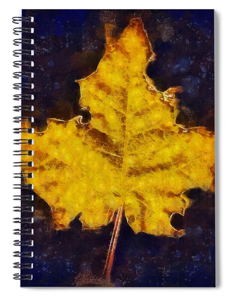 Autumn Spiral Notebook featuring the mixed media Autumn Leaf #1 by Christopher Reed