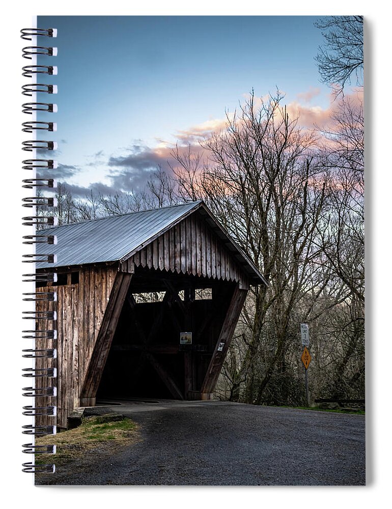 Wood Spiral Notebook featuring the photograph Bennett's Mill Bridge #1 by Rick Nelson