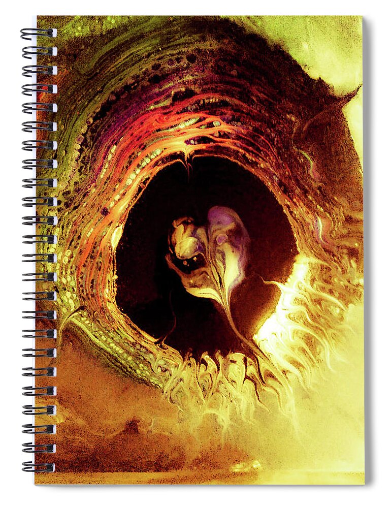 Big Spiral Notebook featuring the mixed media Big Fish by Anna Adams