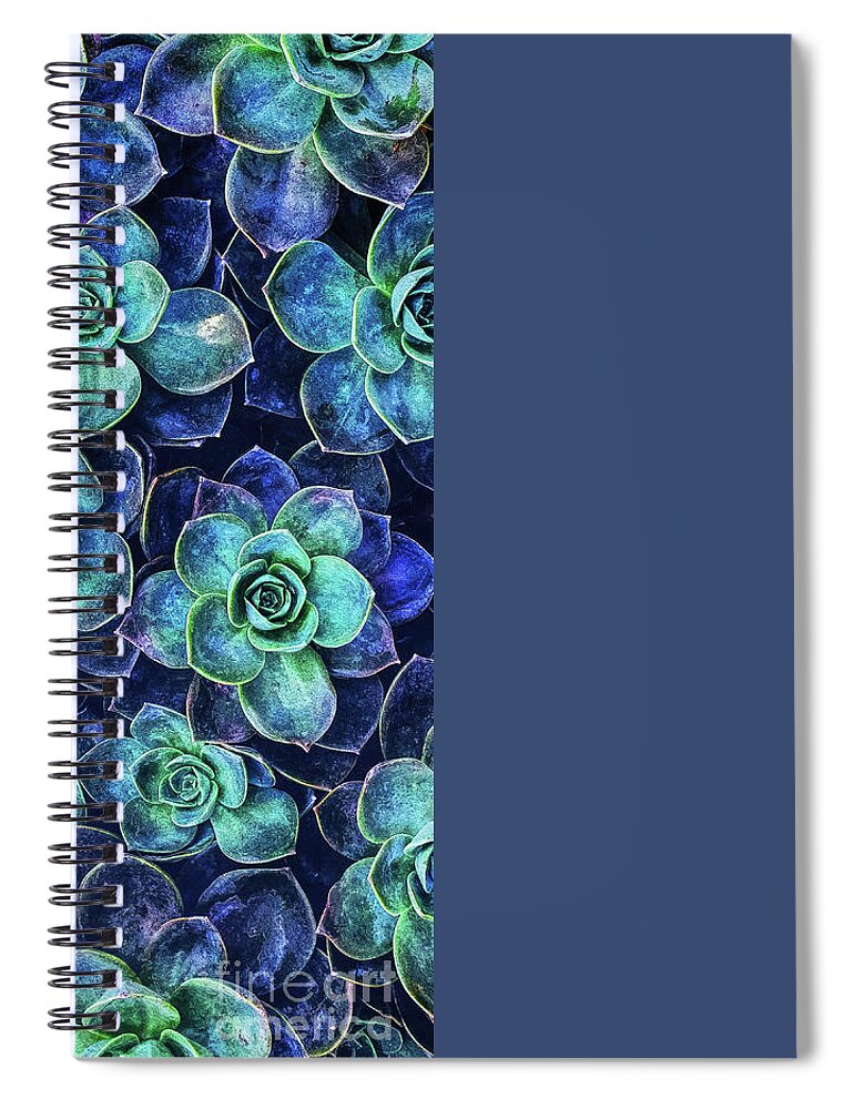 Blue Spiral Notebook featuring the digital art Blue And Green Abstract Art by Phil Perkins