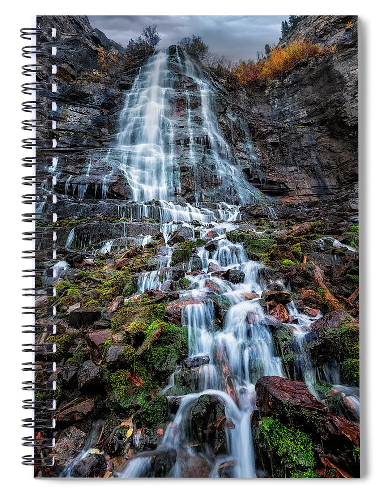 Utah Spiral Notebook featuring the photograph Bridal Veil Falls, Utah #1 by Michael Ash