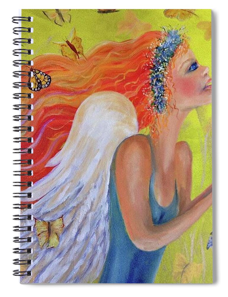 Fairy Spiral Notebook featuring the painting Butterflies are Free #1 by Barbara Landry