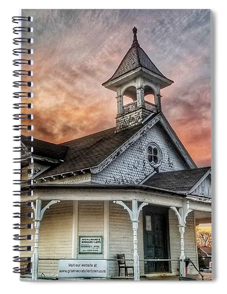 Cemetery Spiral Notebook featuring the photograph Cemetery Sunset by Dark Whimsy