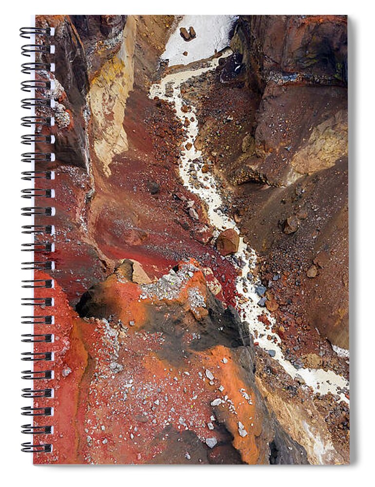 Canyon Spiral Notebook featuring the photograph Colorful Dangerous Canyon on Kamchatka by Mikhail Kokhanchikov