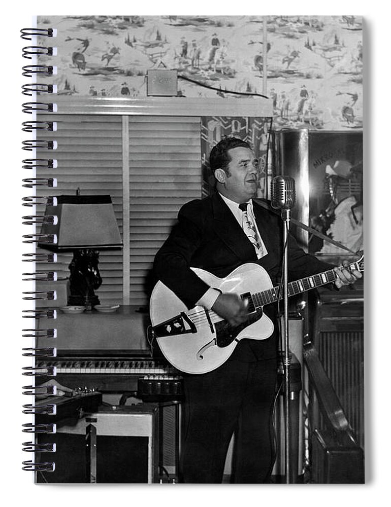 1940s Spiral Notebook featuring the photograph Country Music Star Bob Wills by Underwood Archives