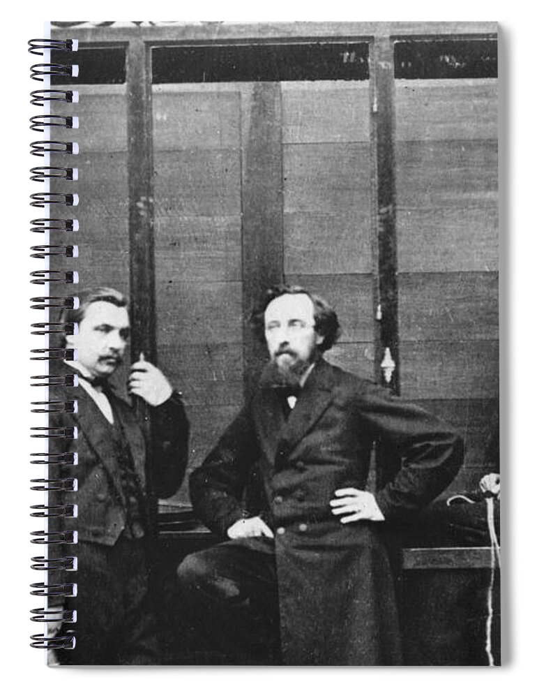 1870 Spiral Notebook featuring the photograph DAVENPORT BROTHERS, c1870 #1 by Granger