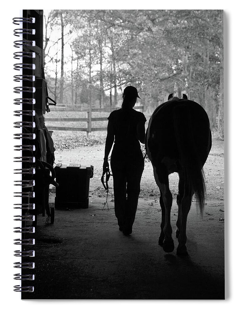Horses Spiral Notebook featuring the photograph Day's End by Minnie Gallman