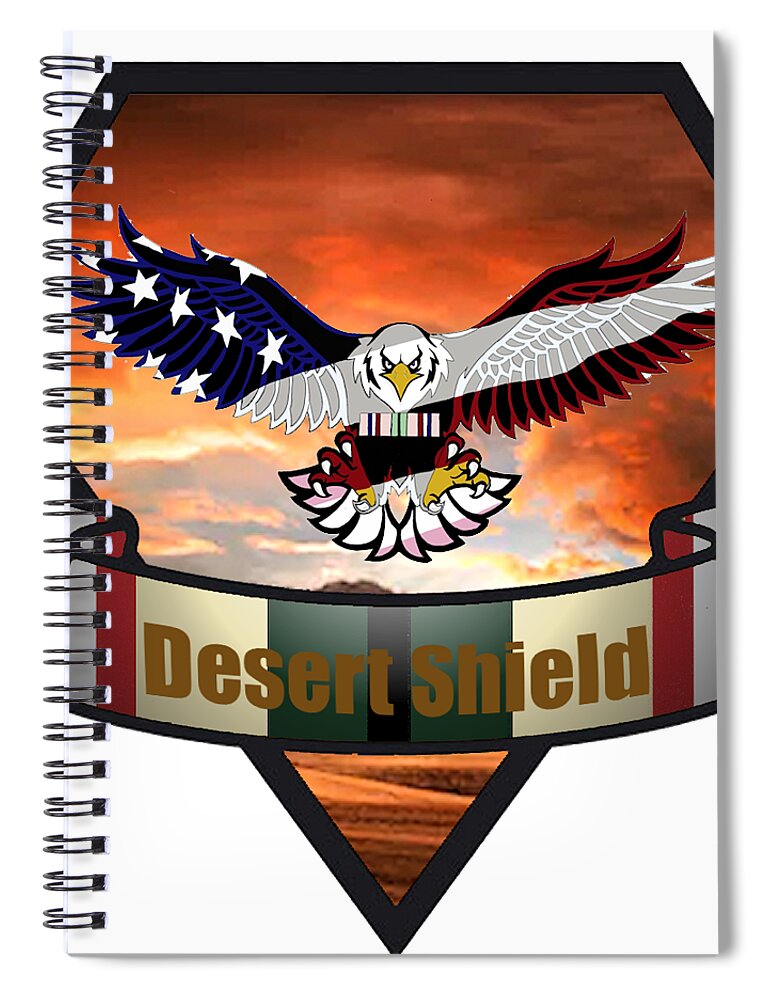 Desert Spiral Notebook featuring the digital art Desert Shield #1 by Bill Richards
