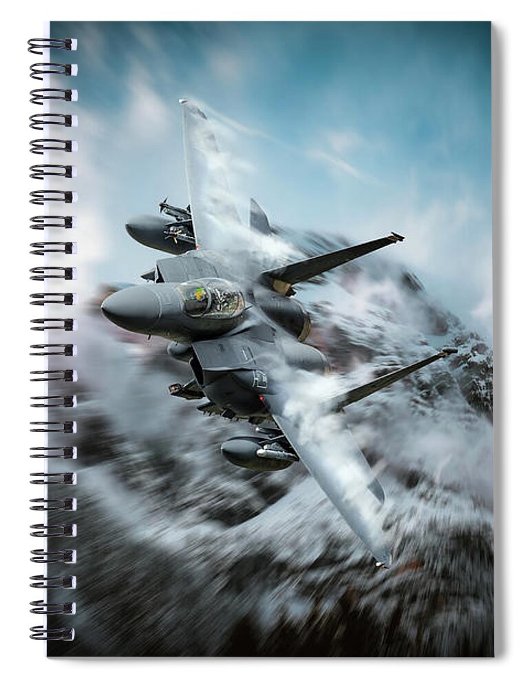 F 15e Strike Eagle Spiral Notebook featuring the digital art Eagle Rampage #1 by Airpower Art