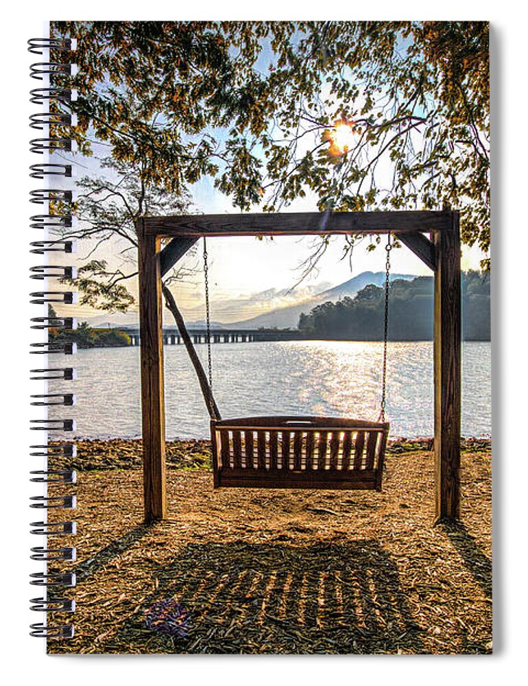 Swing Spiral Notebook featuring the photograph Early Morning Swing #1 by Debra and Dave Vanderlaan