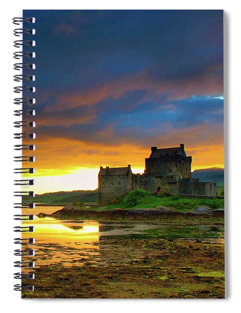 Eilean Donan Castle Spiral Notebook featuring the digital art Eilean Donan Castle #1 by Remigiusz MARCZAK