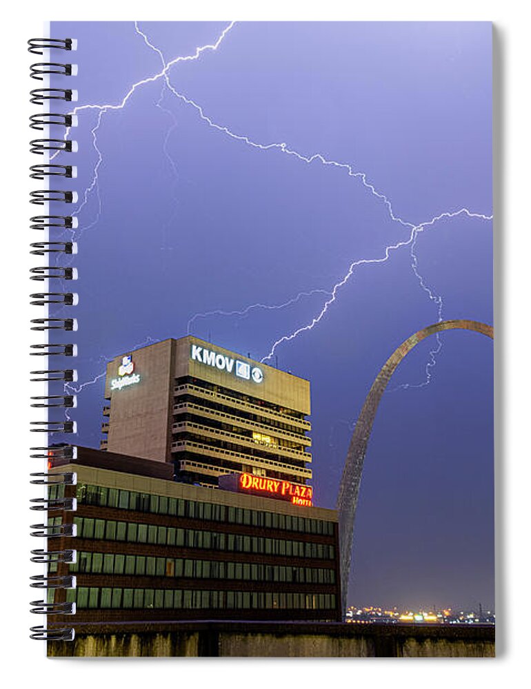Lighting Spiral Notebook featuring the photograph Electric Gateway #1 by Marcus Hustedde