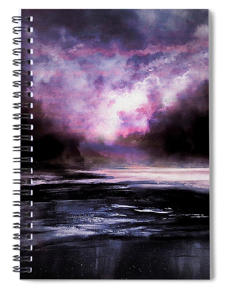 Oceanscape Spiral Notebook featuring the digital art Essence Scape # 147 #1 by Don DePaola