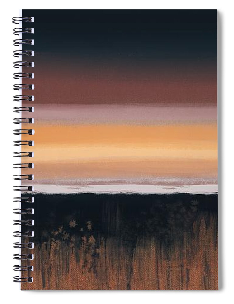 Evening Spiral Notebook featuring the digital art Evening Light #2 by Lidija Ivanek - SiLa